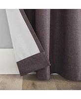 Sun Zero Tresello Tonal Texture Draft Shield Fleece Insulated 100% Blackout Grommet Curtain Panel, 50" x 84"