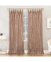 Odelia Distressed Velvet Semi-Sheer Tab Top Curtain Panel