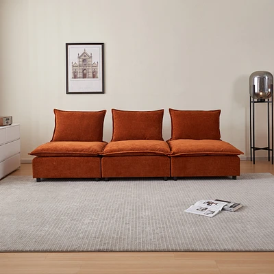 Simplie Fun Mid-Century Modern 3-Seater Sofa for Living Room Comfort