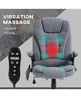 Streamdale Furniture 6 Point Vibrating Massage Office Chair with Lumbar Heat Gray