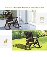 Streamdale Furniture Rustic Adirondack Rocking Chair for Outdoor Comfort