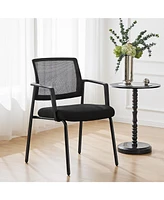 Streamdale Furniture 2-Pack Upholstered Mesh Back Stacking Chairs