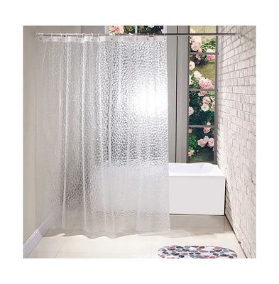 Cowin Shower Curtain Liner Waterproof 3D Water Cube Clear 78" x 72"