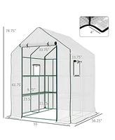 Portable Greenhouse: 4.6' x 4.7' with Shelves