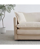 Streamdale Furniture Beige Chenille Single Seat Sofa with Toss Pillow