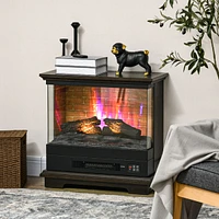 Streamdale Furniture 26" Electric Fireplace Stove with Remote Control, 12H Timer, Brown