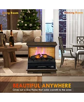 Streamdale Furniture 26" Electric Fireplace Stove with Remote Control, 12H Timer, Brown