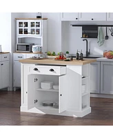 47" Wood Kitchen Island Cabinet with Storage
