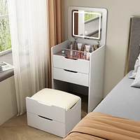 Simplie Fun 3-in-1 Vanity Desk with Mirror and Drawers