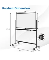 Vebreda 32 x 47 Inch Portable Rolling White Board-Black