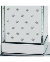 Streamdale Furniture Led Mirrored End Table with Crystal Inlay