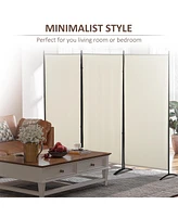 Streamdale Furniture 6' 3 Panel Room Divider, Indoor Privacy Screen for Home, Beige