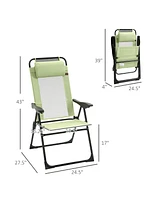 Folding Patio Chairs with Adjustable Sling and Headrest