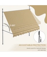 Streamdale Furniture Retractable Patio Awning with Support Stand, Uv Protection