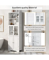 Tall White Storage Cabinet for Various Rooms