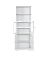 Streamdale Furniture Tall White Storage Cabinet for Various Rooms