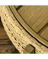 Wicker Patio Set with Multi-Functional Metal Top