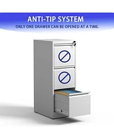 Simplie Fun Vertical File Cabinet with Lock for Legal/Letter Size