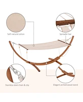Simplie Fun Rainbow Wood Hammock with Stand for Patio
