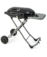 Givimo 15000 Btu Portable Propane Bbq Grill with Wheels and Side Shelf-Black