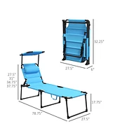 Adjustable Chaise Lounge with Sunshade for Outdoor Relaxation