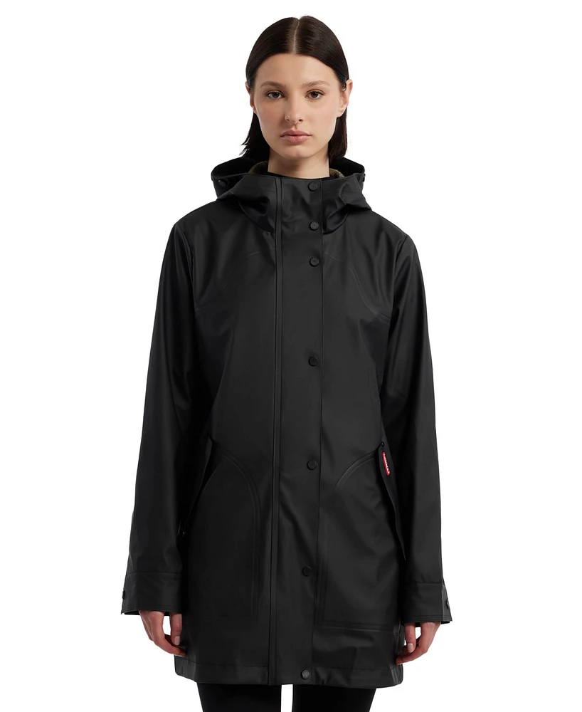 Hunter Women's Hooded Rubberized Waterproof Rain Coat