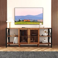 Simplie Fun Industrial Farmhouse Tv Stand for Living Room & Bedroom