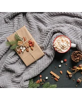 Chanasya Premium Textured Knit Throw Blanket with Tassels - Soft, Cozy Blanket for Couch, Bed, Living Room - 60" x 70” - Orange