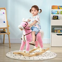 Streamdale Furniture Musical Rocking Horse with Saddle for Toddlers