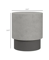 Round Concrete Side Table with Adjustable Feet