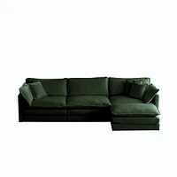 Streamdale Furniture Comfy Modular Oversized L-Shaped Sectional Sofa with Ottoman (Green)