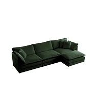 Streamdale Furniture Comfy Modular Oversized L-Shaped Sectional Sofa with Ottoman (Green)