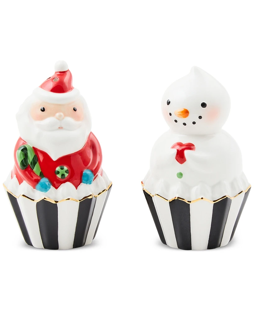 MacKenzie-Childs Bake Shop Santa Snowman Salt & Pepper Shaker Gift Set