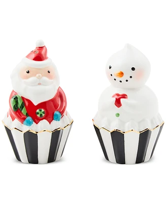 MacKenzie-Childs Bake Shop Santa Snowman Salt & Pepper Shakers