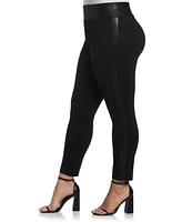 Rafaella Plus Faux Leather Trimmed Pull-On Pant