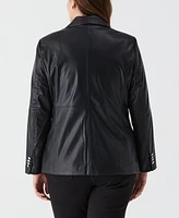 Rafaella Leather Double Breasted Blazer