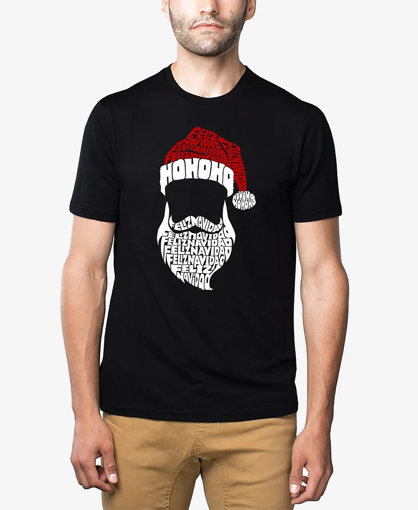 La Pop Art Men's Feliz Navidad Santa Claus Premium Blend Word T-Shirt