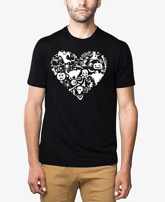 La Pop Art Men's Halloween Heart Premium Blend Word T-Shirt