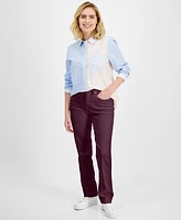 Style & Co Petite High Rise Natural Straight-Leg Jeans, Created for Macy's