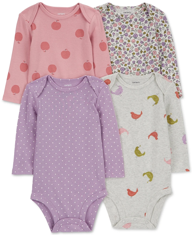 Carter's Baby Girls 4-Pk. Printed Cotton Bodysuits