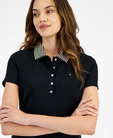 Tommy Hilfiger Women's Striped-Collar Polo Shirt