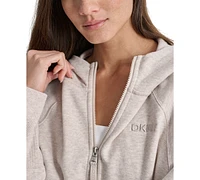 Dkny Women's Performance Zip-Front Logo Hoodie