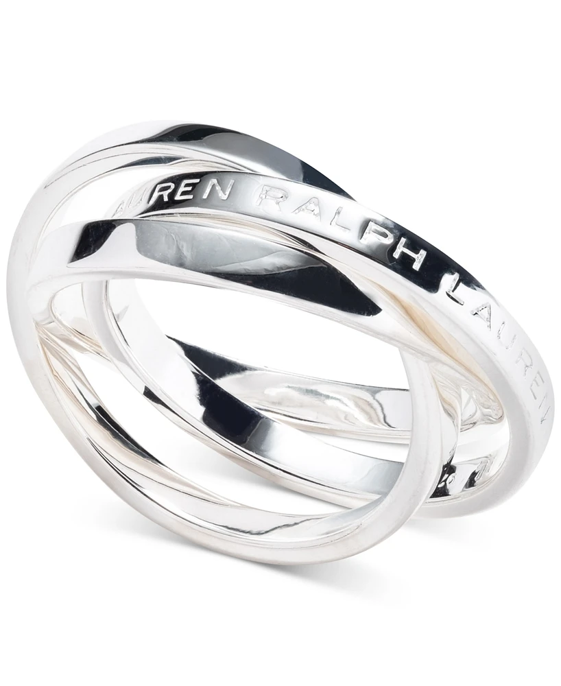 Lauren Ralph Lauren Sterling Silver Logo-Etched Intertwined Ring