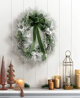 Puleo Flocked Artificial Wreath 24 Inch