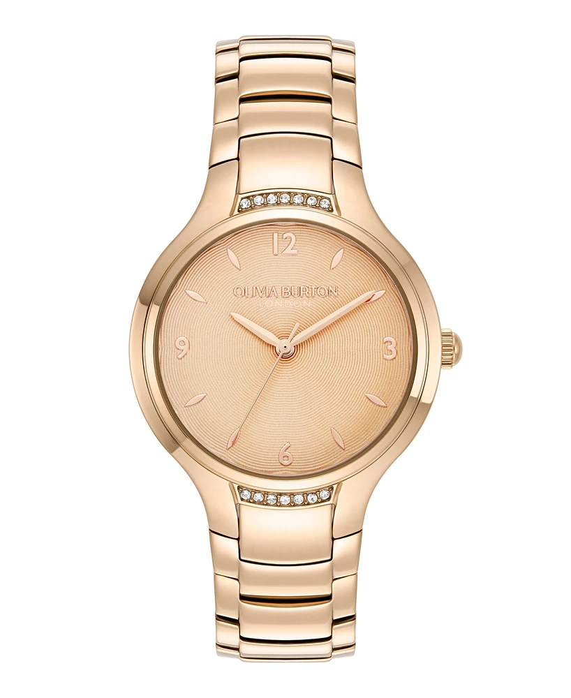 Olivia Burton Women's Lea Rose Gold-Tone Stainless Steel Watch 34mm