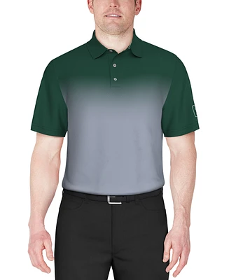 Pga Tour Men's Short Sleeve Ombre Print Performance Polo Shirt