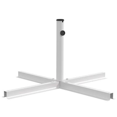 Streamdale Furniture Cross Brace Umbrella Stand for Outdoor Umbrellas, White