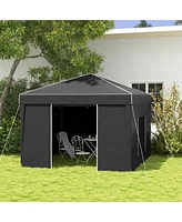 9.7' Pop Up Canopy with Sidewalls and Reflective Strips