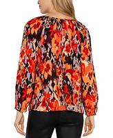 Liverpool Los Angeles Women's Floral-Print Scoop-Neck Top