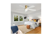 Sofucor 52" Modern Smart Ceiling Fan with 5 Solid Wood Blades